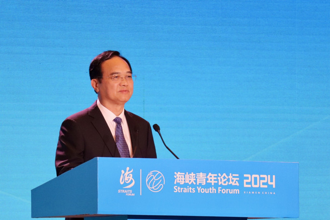 福建省人大常委会副主任林宝金鼓励两岸青年相互交流合作（摄/景义婷）