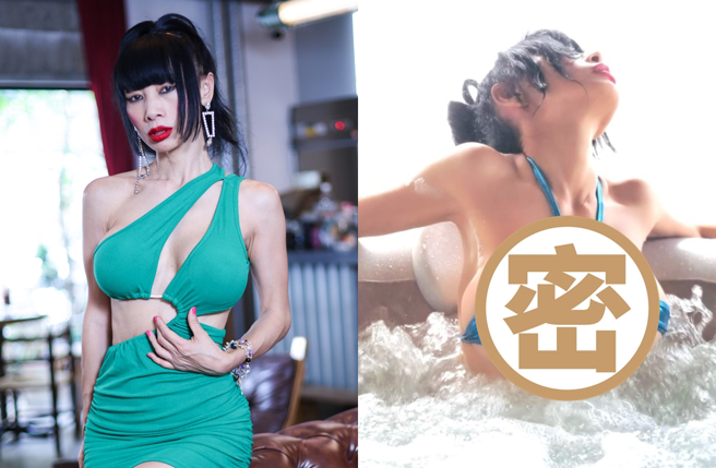 白灵晒出自己躺按摩浴缸影片。（图／中时资料照；翻摄自iambailing IG）