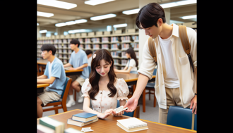 图书馆突收帅哥「小纸条」　女大生害羞地打开！险社死现场