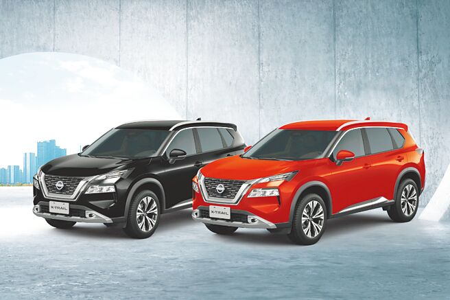 NISSAN X-TRAIL 25年式科技升級不加價，並導入全新車色赤焰紅（右）與武曜黑（左）。（裕隆日產提供）