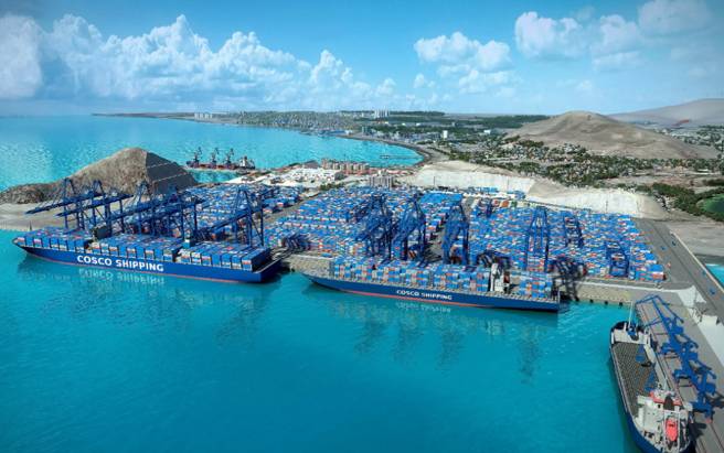 中國在秘魯錢凱港的總投資高達35億美元，它位於南美洲西岸，被視為中國推動「一帶一路」的重大成果。（圖／中國一帶一路網）