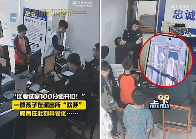 小孩拿出手機拍下的罌粟照片給警察看，警察隨後立即出門逮人銷毀。（翻攝微博）