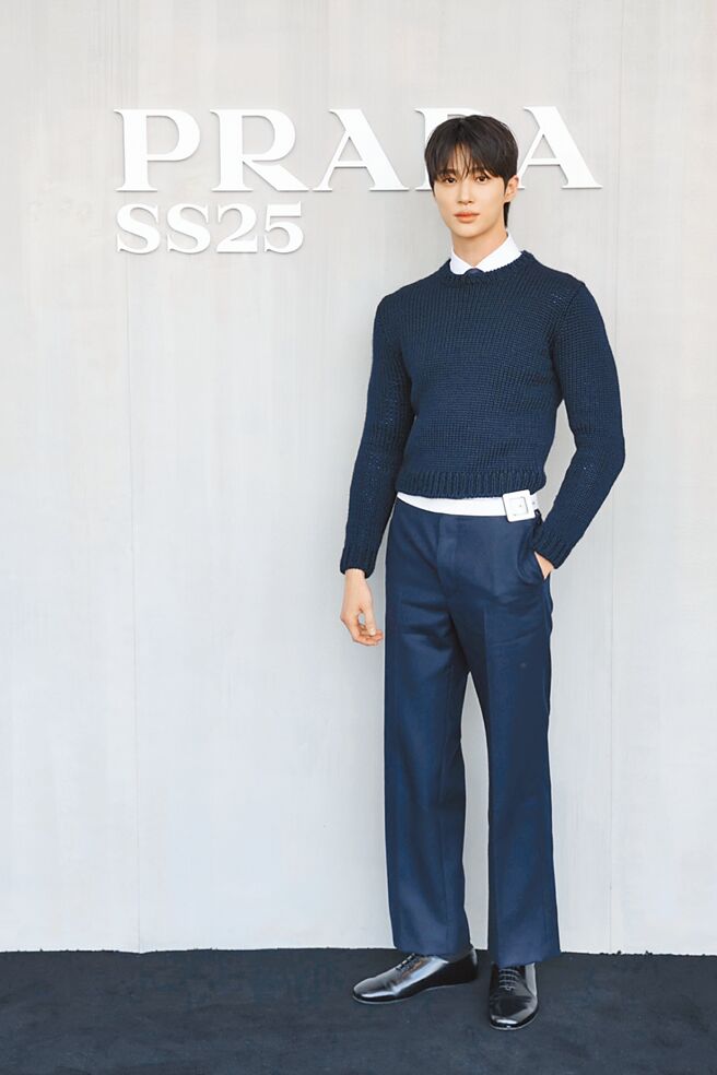 邊佑錫近期當空中飛人，結束在台見面會行程後為Prada前往米蘭。（Prada提供）