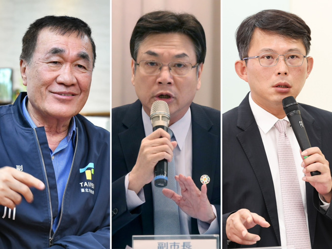 由左至右分别为台北市副市长李四川、新北市副市长刘和然、民眾党立委黄国昌。（合成图／中时资料照）