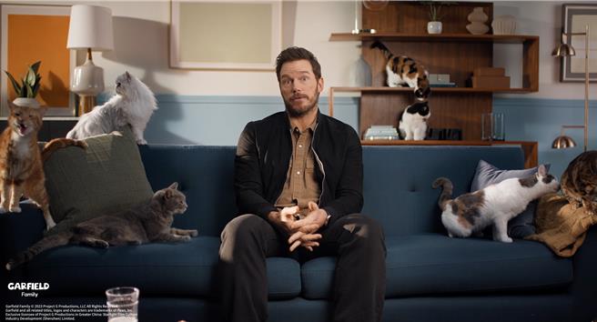 《加菲貓：農場大冒險》找來克里斯普瑞特配音。（網銀國際影視提供）