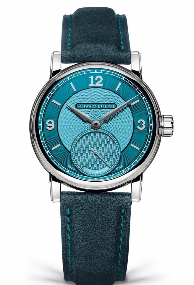 Schwarz Etienne打造的Roma Synergy Turquoise，面盘雕花设计的极美，售价130万元。（瑞博品提供／黄唯淯台北传真）