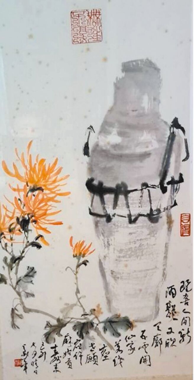 欧豪年教授赠送作者的祝寿图。（王寿来提供）