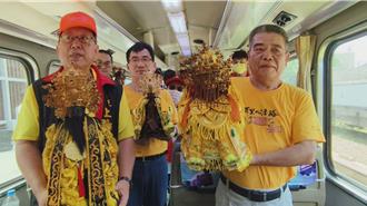 阿里山林鐵全線通車 嘉市天后宮媽祖搭小火車祈安