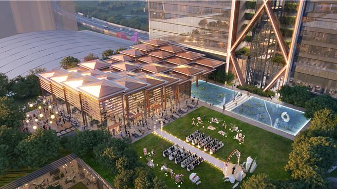 台中「高铁娱乐购物城」标榜能满足工商企业团体对休閒度假、购物娱乐、艺文表演等所有需求。（第一大国际开发公司提供／朱世凯台北传真）