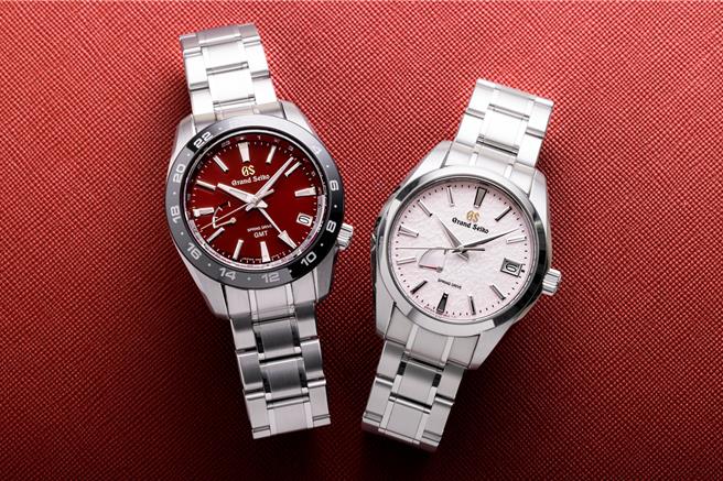 9S Spring Drive 10周年庆祝版本，共推出GMT与三针日历版本，面盘上不同的色调描绘出诗意的日本风景。（Grand Seiko提供／黄唯淯台北传真）