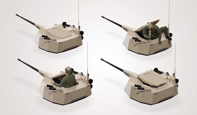  CPWS炮塔的顶部出入口，瞭望时，舱门可以当炮盾，也可以当紧急出口，当然也有遥控模式，盖好舱门更安全。(图/John Cockerill)