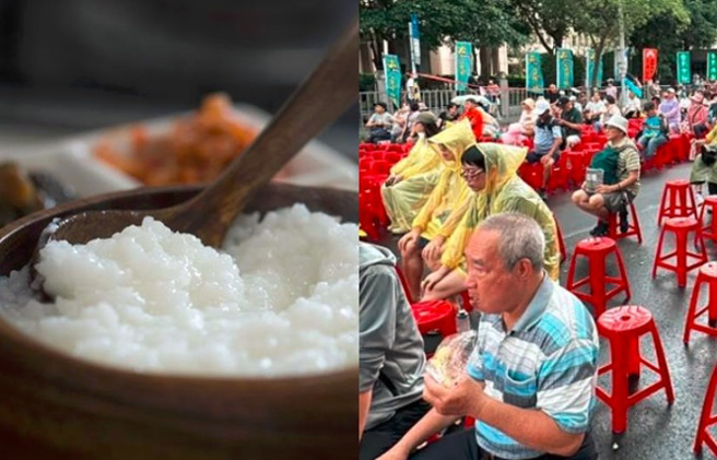 青鳥19日現場發送的粥品引發討論，而到場民眾也有人自備食物。（合成圖／示意圖／ Shutterstock／達志、中天新聞台提供）