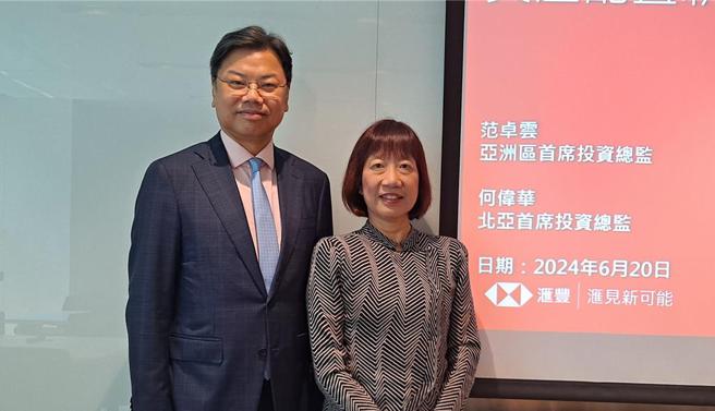 滙丰环球私人银行及财富管理北亚首席投资总监何伟华(左)和滙丰环球私人银行及财富管理亚洲区首席投资总监范卓云。图／滙丰银行提供