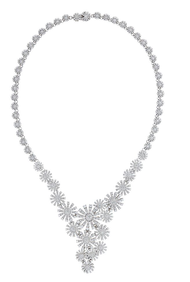 DAMIANI Masterpiece Margherita瑪格麗特系列18K白金鑽石項鍊，價格店洽。（DAMIANI提供）