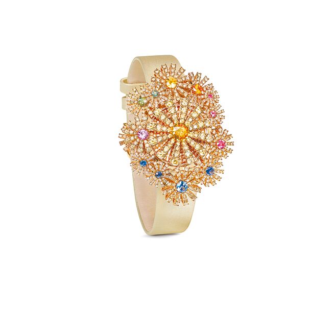 DAMIANI Masterpiece Margherita Secret Garden 18K玫瑰金高級訂製珠寶神祕表，價格店洽。（DAMIANI提供）