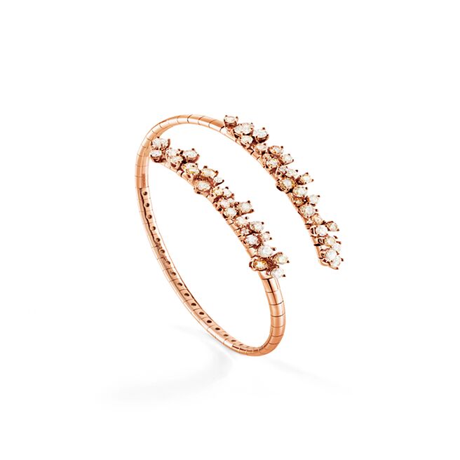 DAMIANI Mimosa Flexi含羞草系列18K玫瑰金鑽石手環，售價27萬2500元。（DAMIANI提供）