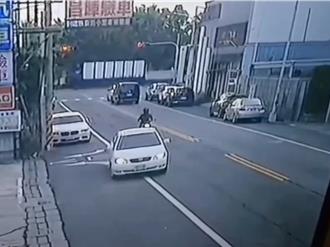 马路你家的？彰化轿车「右转后180度左转」 后方机车惨撞