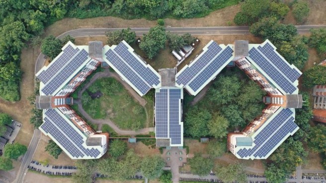 暨南大學的校園太陽能發電建置，持續落實永續發展。（照片／暨南大學提供）