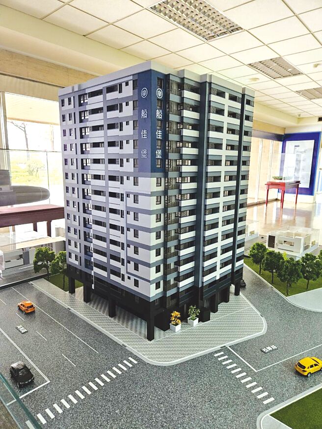 台船子公司台蚀起造员工福利住宅「船佳堡」，预计2025年完工。图／台蚀提供