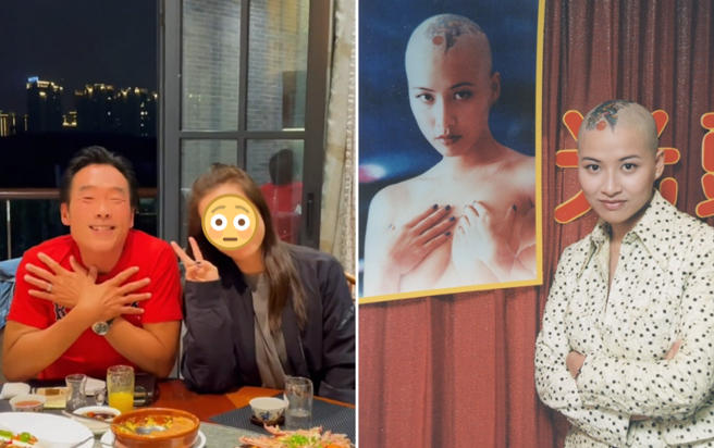 麦家琪和郑浩南同框，48岁外型像少女。（图／郑浩南小红书、中时资料照）