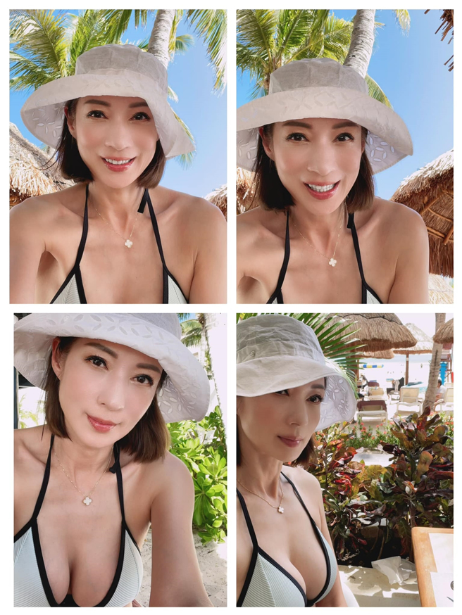 温翠苹曾晒穿比基尼辣照。（图／翻摄自温翠苹 Vanessa 斜杠人生脸书）