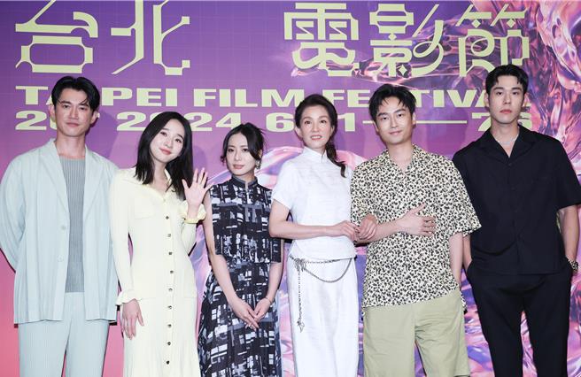 吳慷仁（左起）、李沐、鄭雅之、葉全真、大鶴、周予天23日出席記者會。（陳俊吉攝）