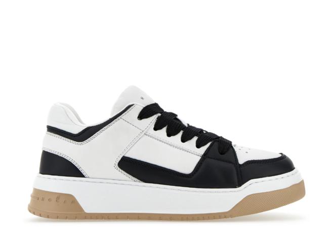 Hogan H667 棉花糖白色拼接黑色皮革休閒鞋，2万3000元。（Hogan提供）