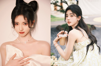 「4千年一遇美女」不甩合约风波 回眸美照红衣肩带下滑辣翻