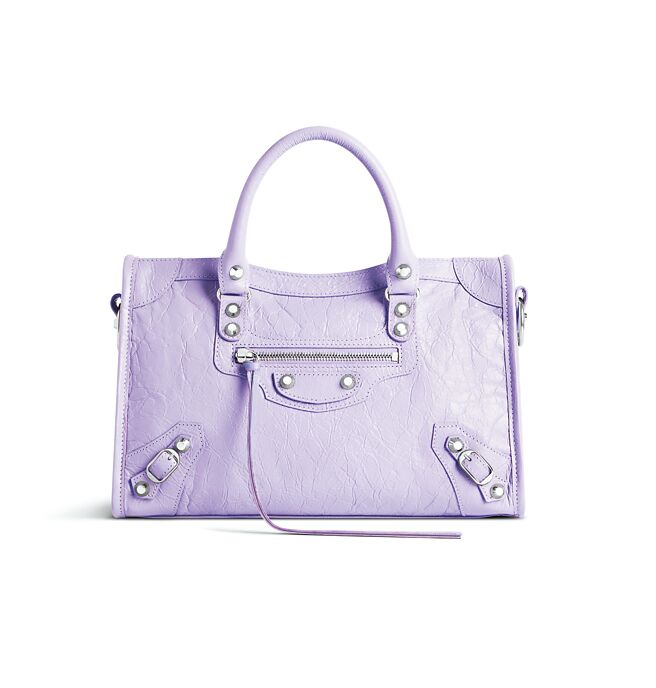 微风信义BALENCIAGA LE CITY SMALL BAG紫色小型经典手提背包，价格店洽。（微风提供）