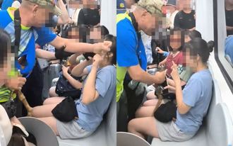 不讓座！ 野蠻老伯「拐杖硬撬開妹子腿」 叫罵：妳報警啊