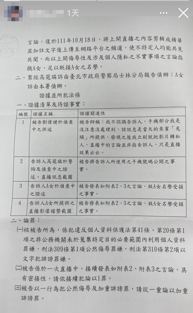 网美公开起诉书。（图／翻摄自 IG）