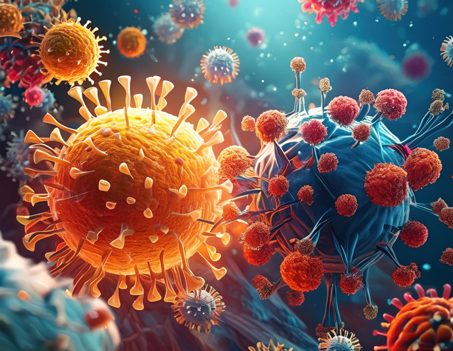 疾管署表示，不排除在暑假七月中时，新冠、流感两疫情进入双高峰。（示意图，AI生成）