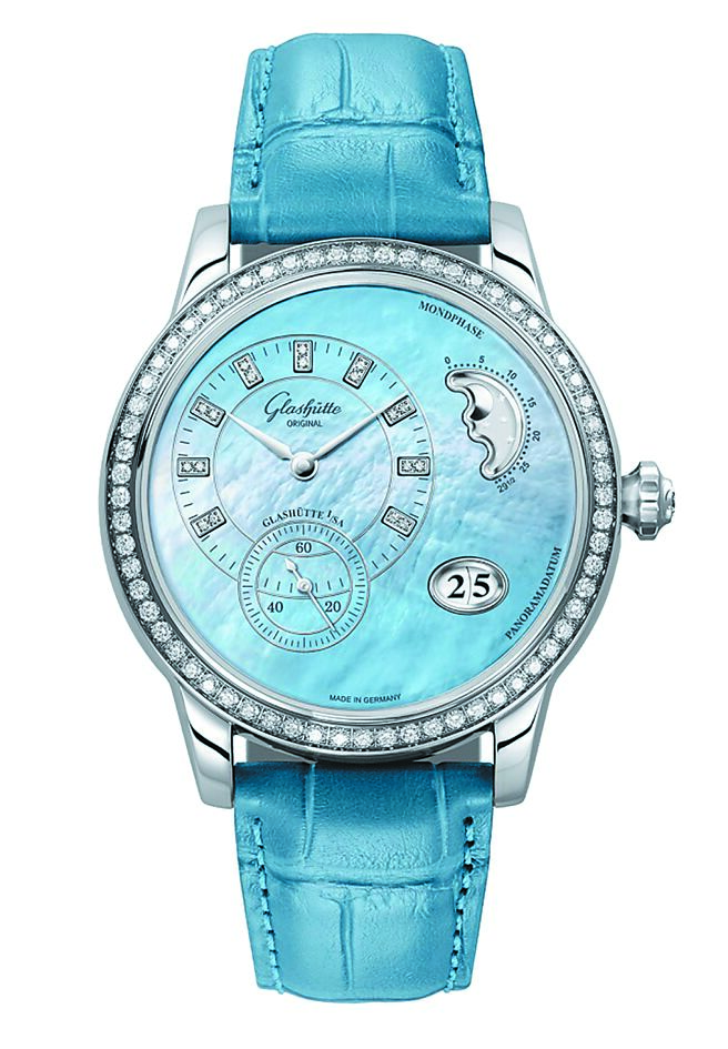 格拉蘇蒂原創PanoMaticLuna女士偏心腕表，58萬9000元。（Glashutte Original提供）