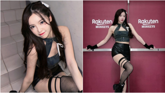 啦啦队女神太热脱了！激裸黑高衩比基尼「炸3洞」网嗨看10小时