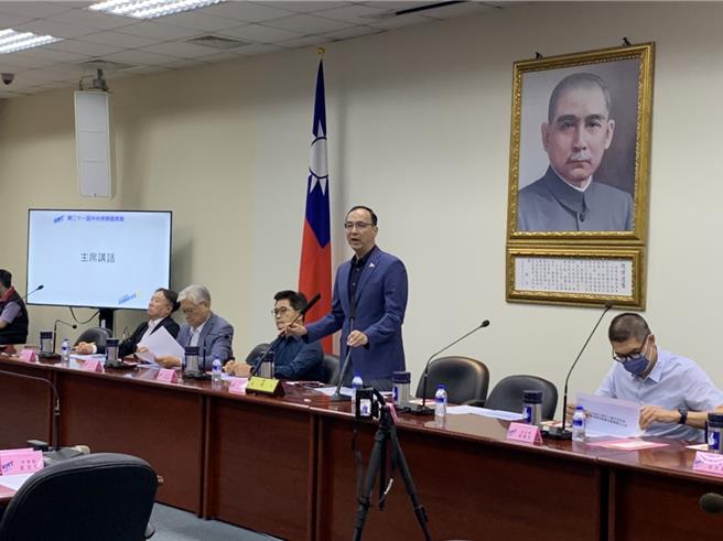 国民党主席朱立伦今在中常会上发表谈话。（张薷摄）