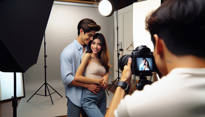 男子在网路上发现女友拍摄互惠照片，居然让男模亲吻摸胸。（示意图、与本案无关／AI生成）