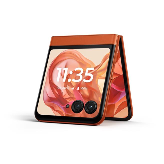 motorola razr 50，日出橘，建议售价2万1990元。（Motorola提供／古明弘台北传真）