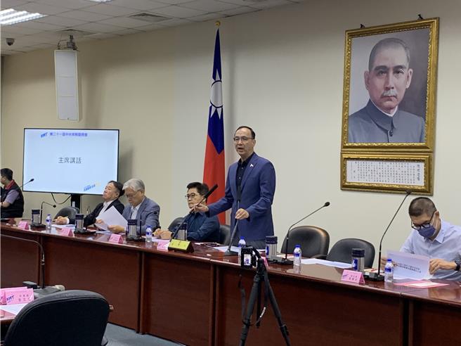 国民党主席朱立伦今在中常会上发表谈话。（张薷摄）