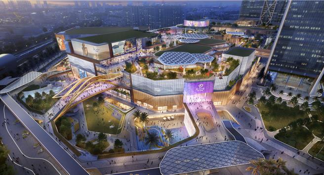 「D-ONE 第一大天地」紧邻台中三铁共构车站，完美享有轨道经济加持，并以6大首创举措吸客到访。（第一大国际开发公司提供／朱世凯台北传真）