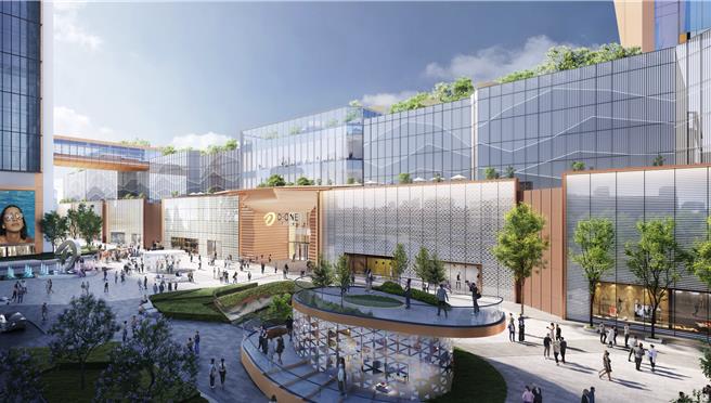 「D-ONE 第一大天地」结合国际级百货购物中心、五星奢华酒店、多功能会展中心、多功能剧场及艺术博物馆等设施，可望成为台湾新地标。（第一大国际开发公司提供／朱世凯台北传真）