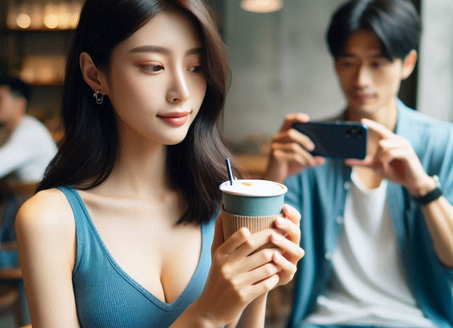 店员目击低胸辣妹遭偷拍，提告后男子获不起诉。（示意图、与本案无关／AI生成）