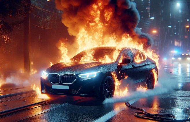 3日內同地點「火燒車奪2命」兩人竟是情侶。（示意圖、與本案無關／AI生成）