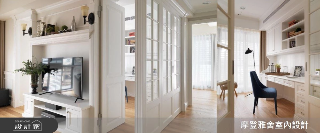 書房建議以玻璃雙開門取代隔間牆，同時保有個人空間又不顯封閉。 (圖/設計家searchome)