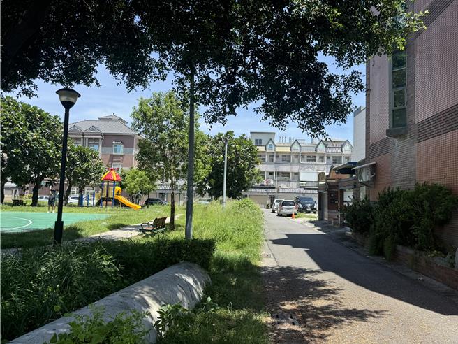 许多公园缺乏人力长期维护，杂草丛生。（蔡旻妤摄）