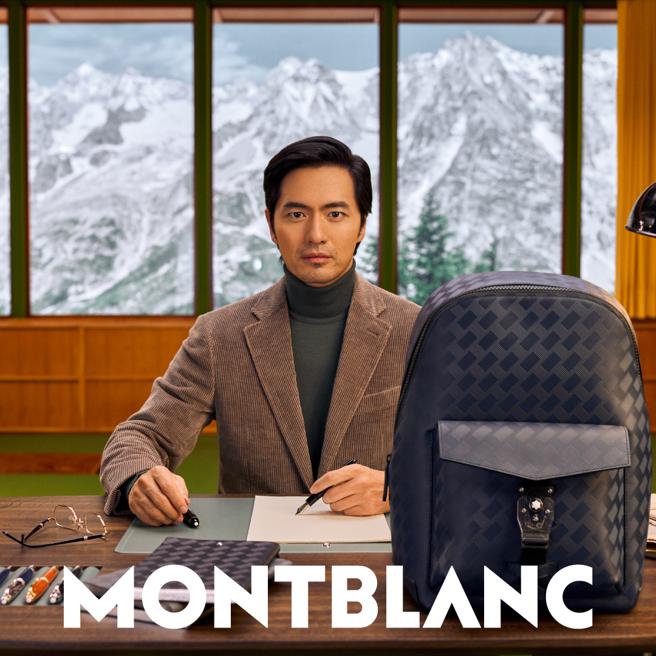 在《Sweet Home》扮演硬汉杀手的温暖大叔李阵郁，手持万宝龙钢笔凝视镜头的眼神十分有戏。（Montblanc提供）