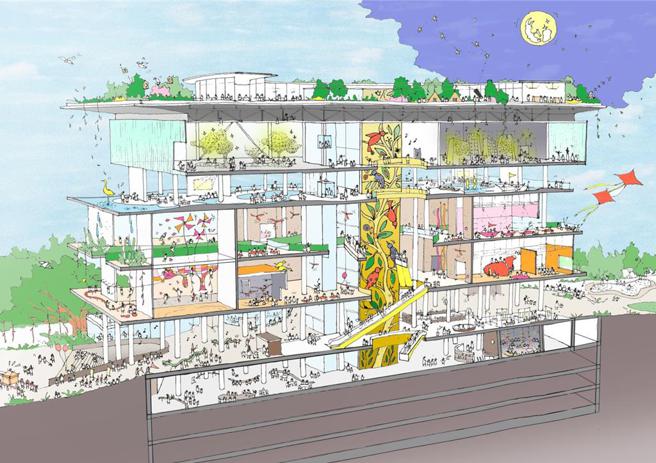 国家儿童未来馆以「森林中出现的儿童之城」为设计概念。图／文化部提供