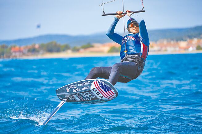 风筝衝浪是本届巴黎奥运帆船赛的全新项目。（美联社）