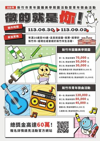 竹市青年圍籬美學競圖、徵曲開跑 總獎金達60萬元