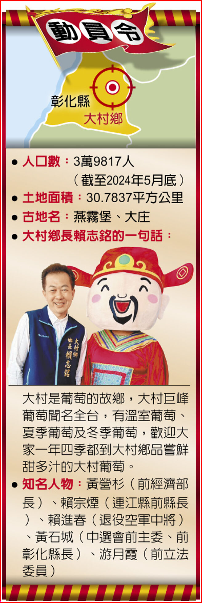 动员令─彰化县大村乡