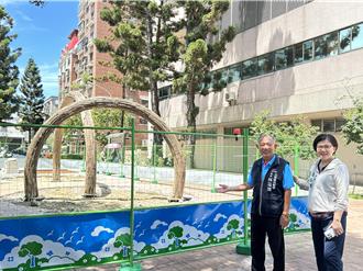 中市大里逾30年廣場整建 類「花之道」將完工、增設候車亭